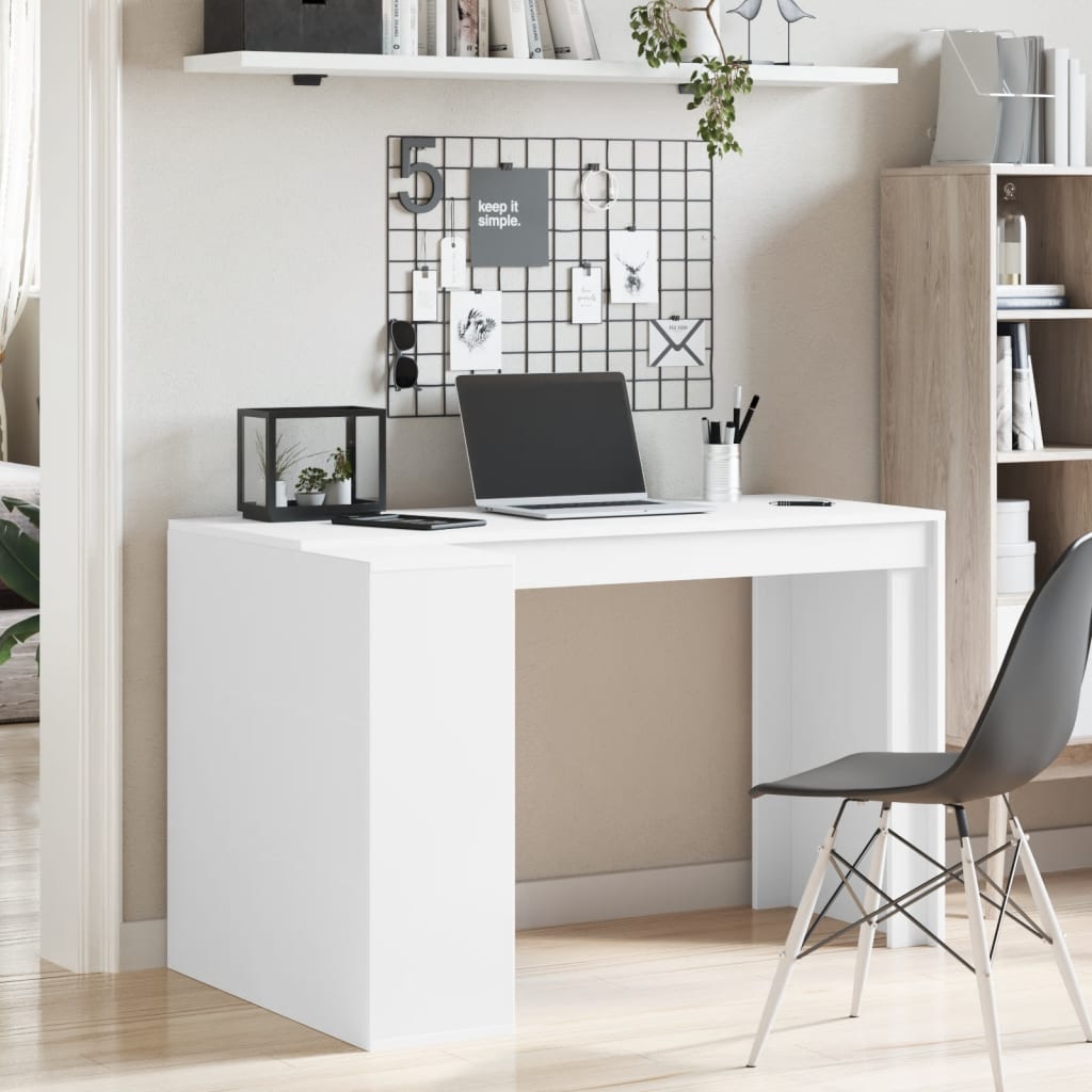 Scrivania Bianca 123,5x73,5x75 cm in Legno Multistrato - homemem39