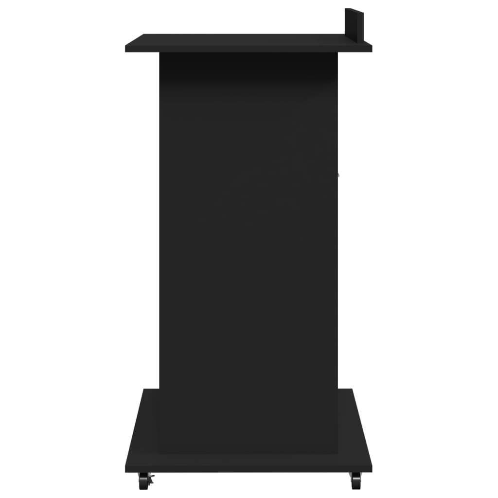 Leggio con Ruote e Cassetto Nero 55x55x107 cm in Multistrato - homemem39