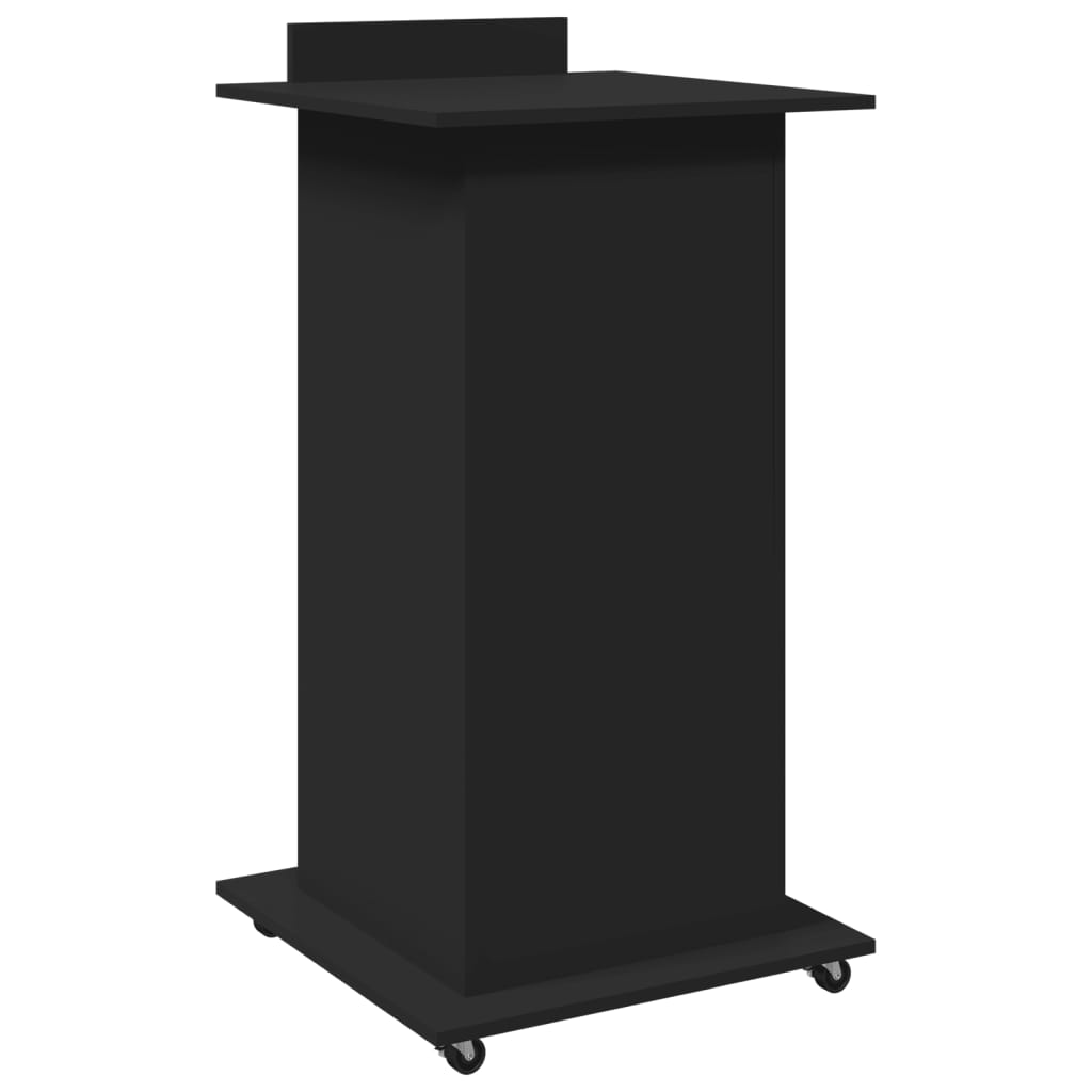 Leggio con Ruote e Cassetto Nero 55x55x107 cm in Multistrato - homemem39