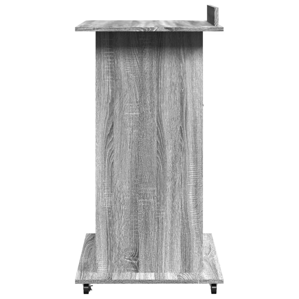 Leggio con Ruote Cassetto Grigio Sonoma 55x55x107cm Multistrato - homemem39