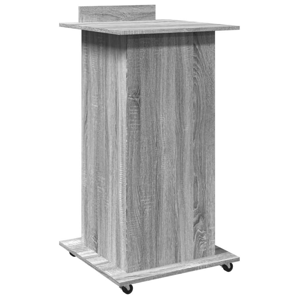 Leggio con Ruote Cassetto Grigio Sonoma 55x55x107cm Multistrato - homemem39