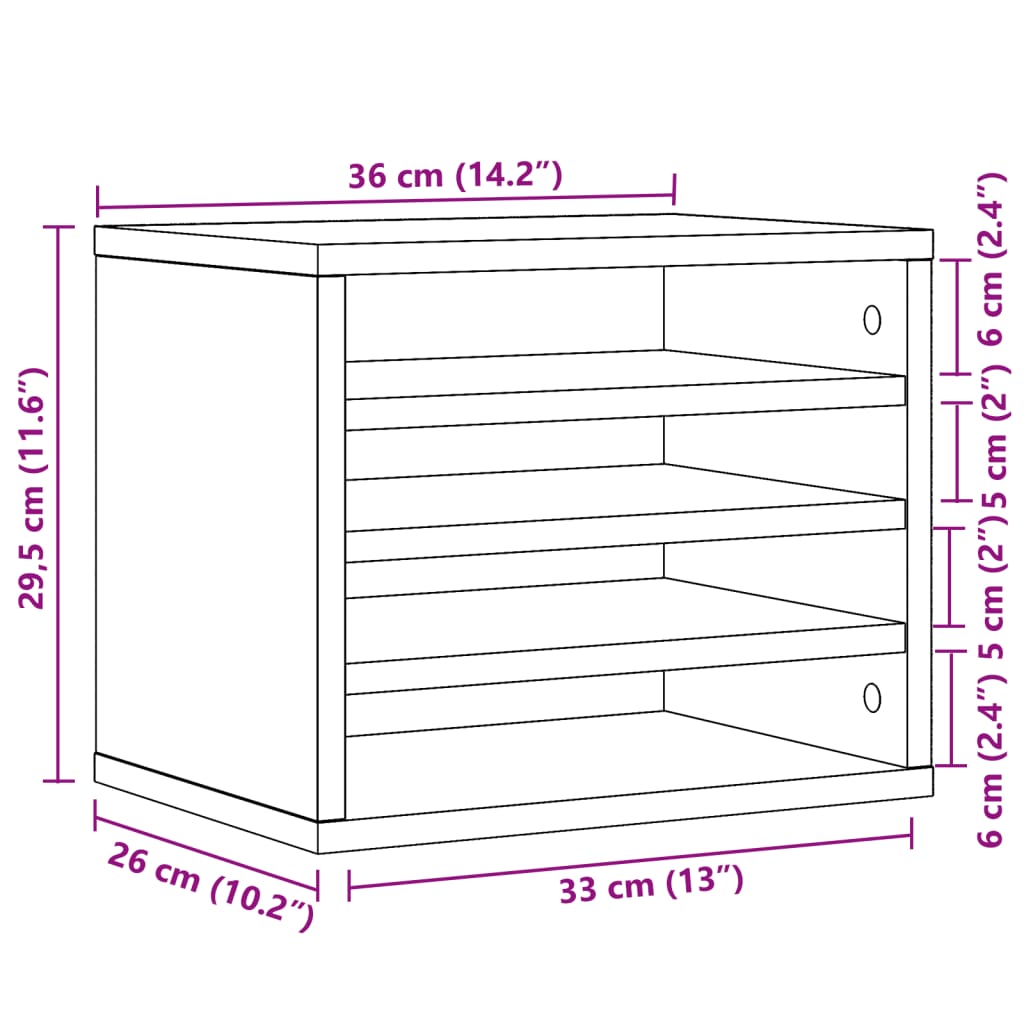 Organizer Scrivania Rovere Sonoma 36x26x29,5 Legno Multistrato | homemem39