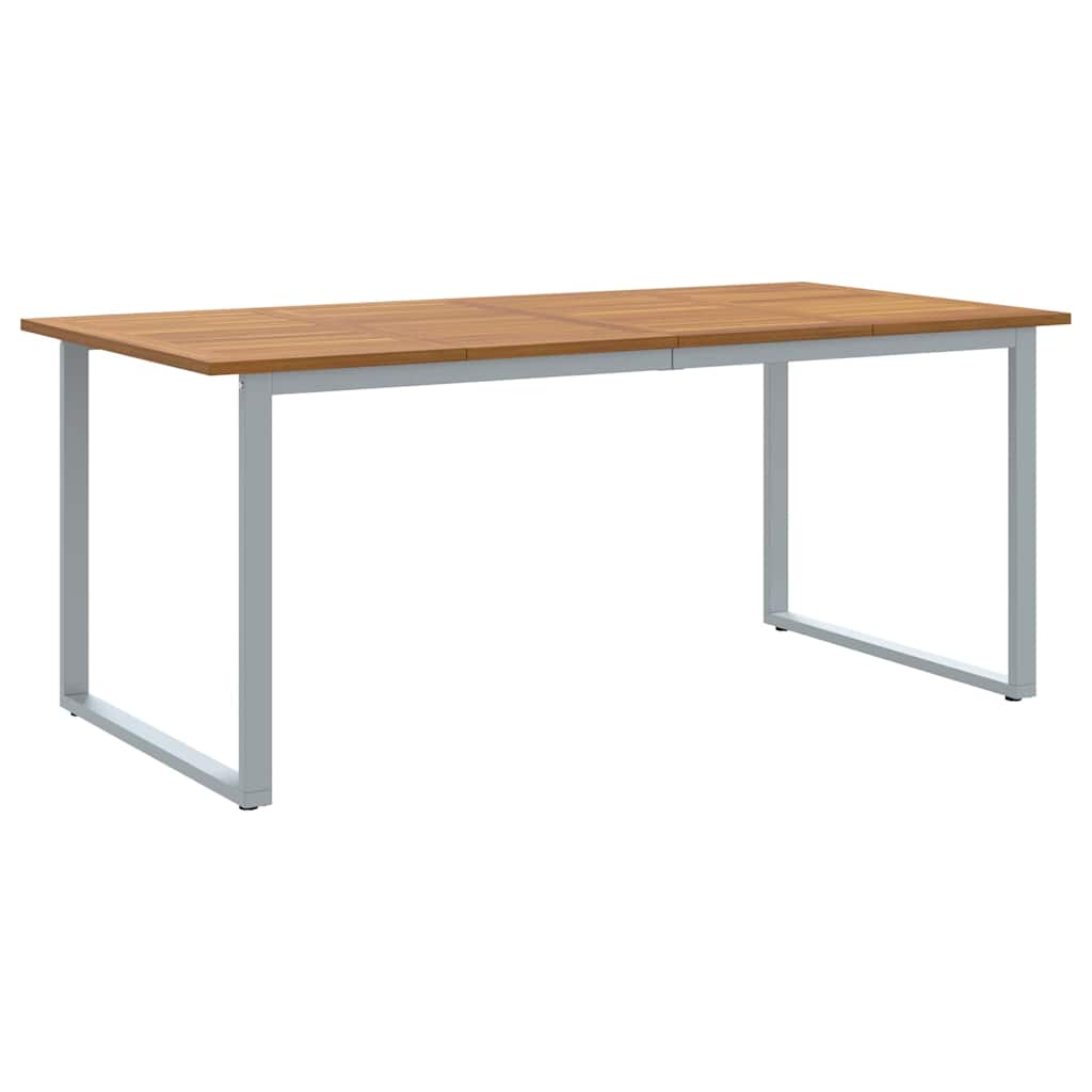 Set da Pranzo per Giardino 7 pcs Grigio e marrone