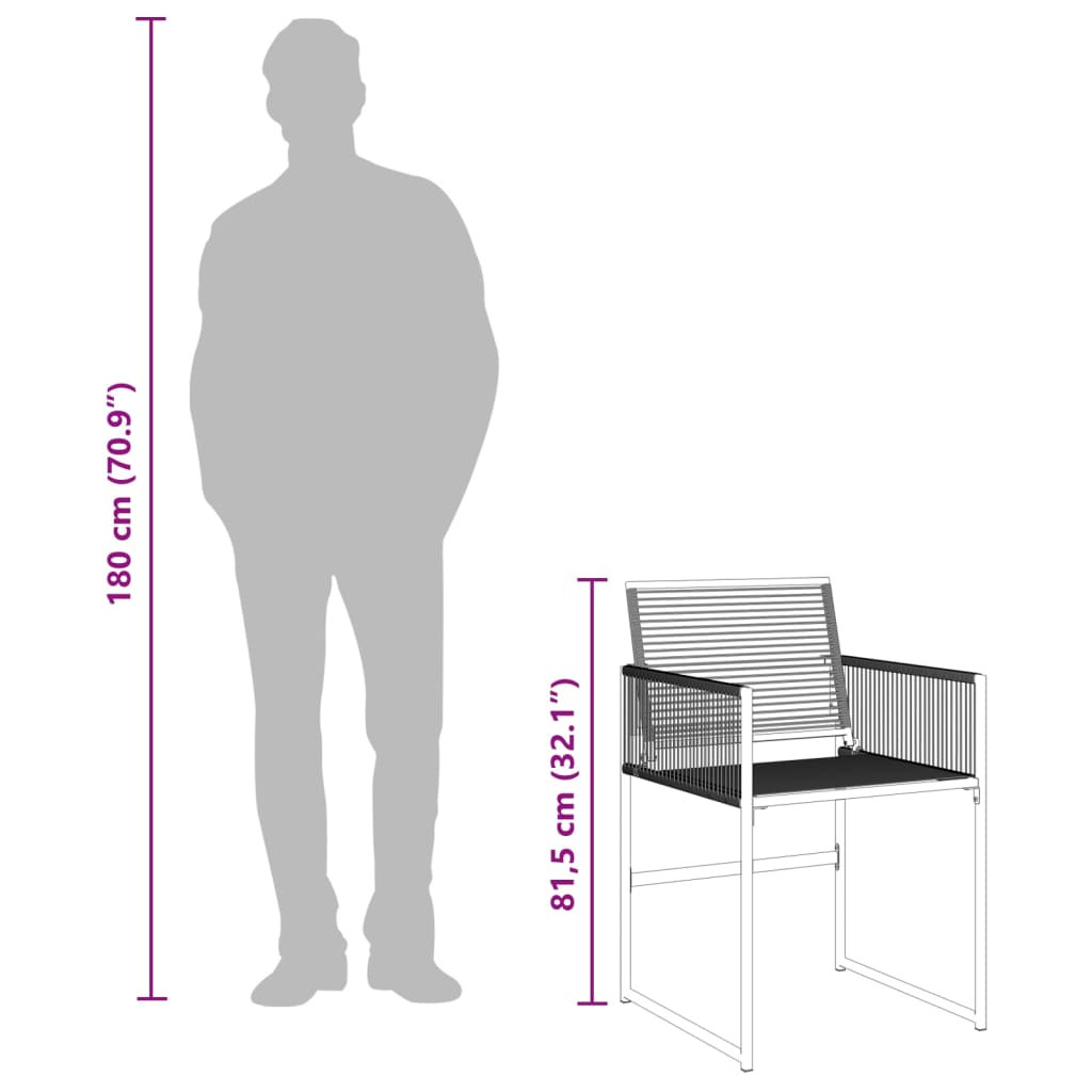 Set da Pranzo da Giardino 5 pz Nero in Polyrattan | homemem39
