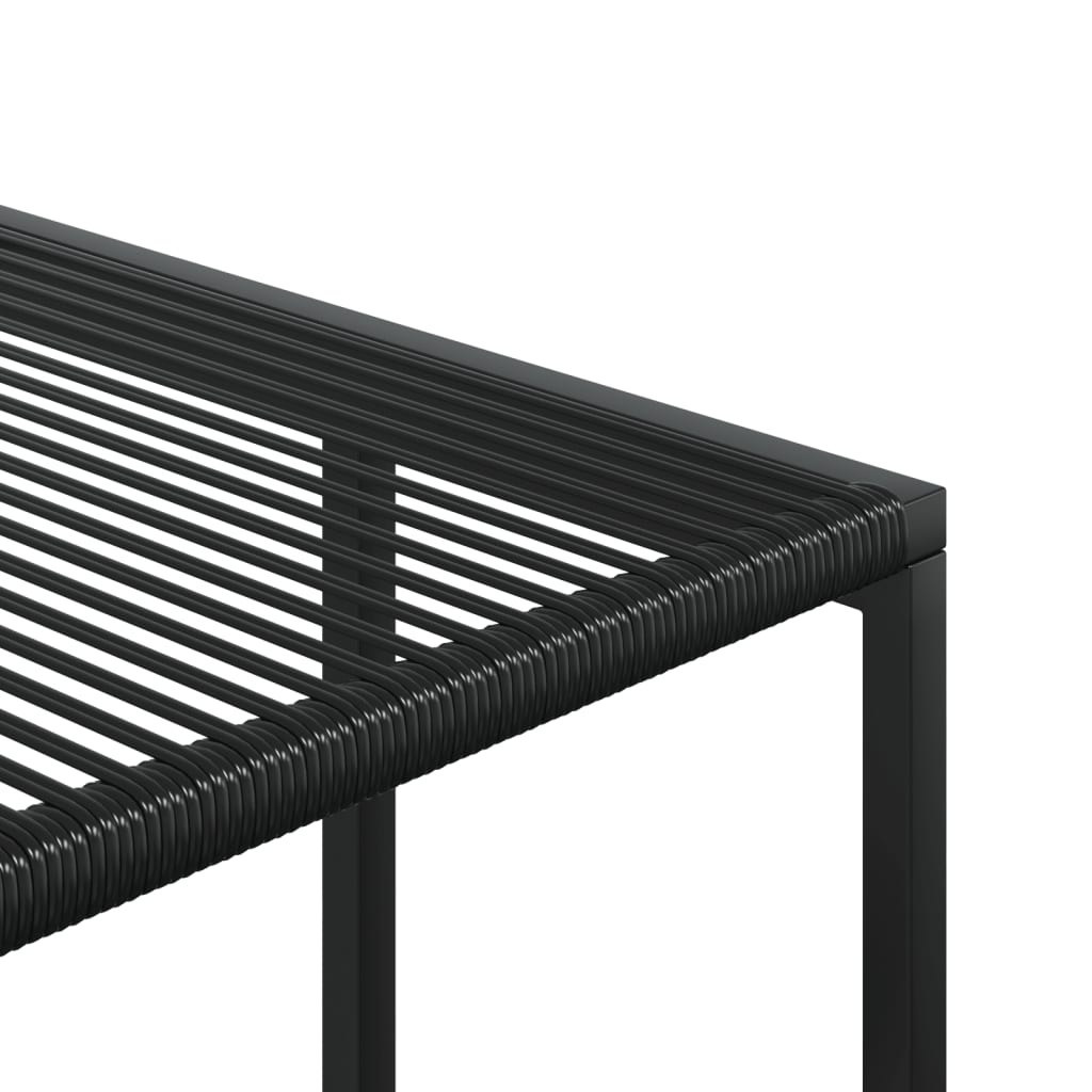 Set da Pranzo da Giardino 9 pz Nero in Polyrattan