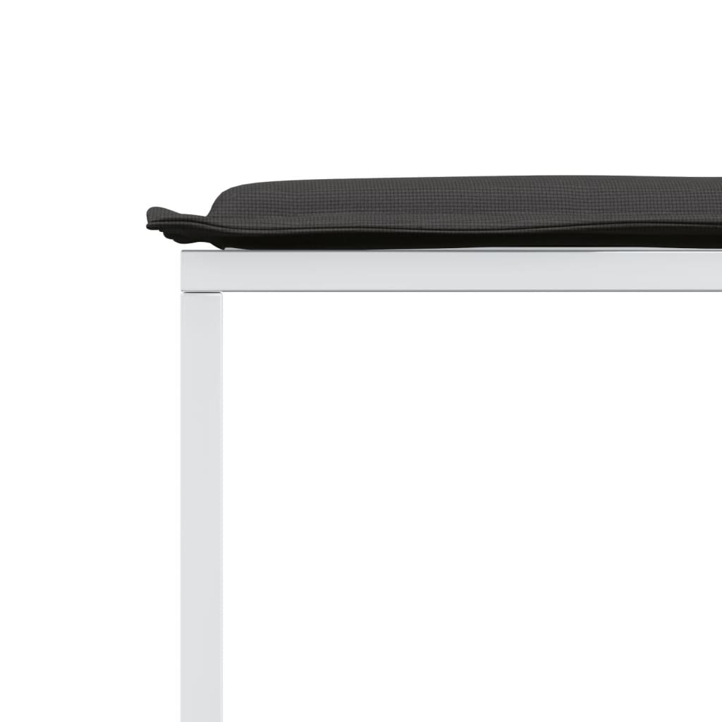 Set da Pranzo da Giardino 11 pz con Cuscini Bianco in Textilene