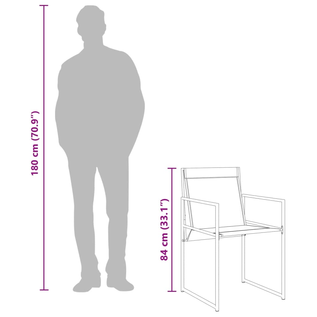Set da Pranzo da Giardino 9 pz Nero in Textilene | homemem39