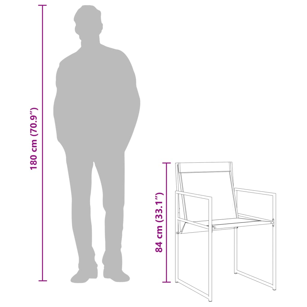 Set da Pranzo da Giardino 9 pz Nero in Textilene - homemem39