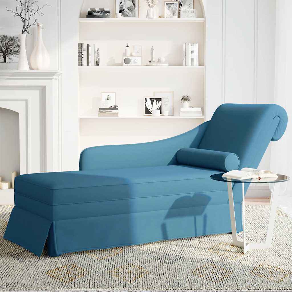 Sdraio con Capezzale e Bracciolo Destro in Velluto Blu - homemem39
