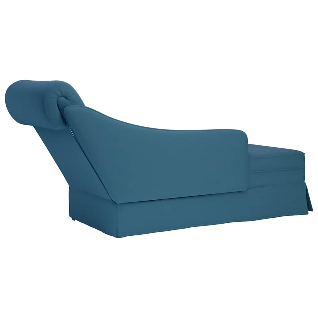 Sdraio con Capezzale e Bracciolo Destro in Velluto Blu - homemem39