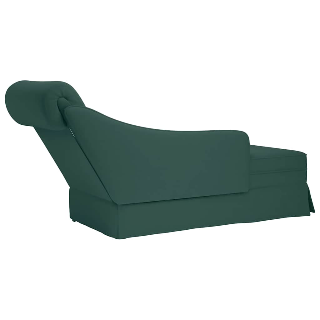 Sdraio con Capezzale e Bracciolo Destro Verde Scuro in Velluto - homemem39