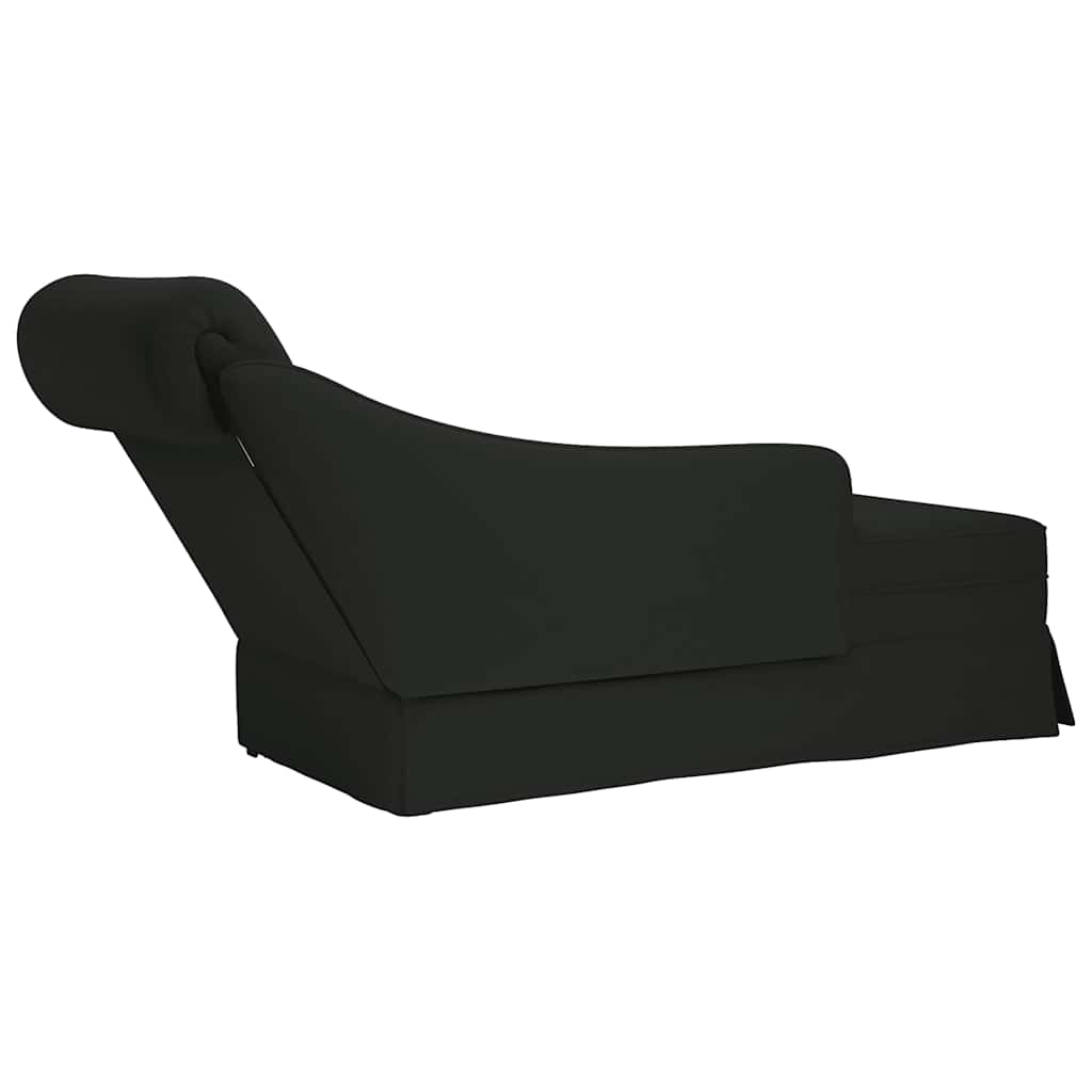 Sdraio con Capezzale e Bracciolo Destro in Velluto Nero - homemem39