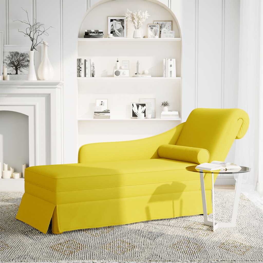 Sdraio con Capezzale e Bracciolo Destro in Velluto Giallo - homemem39