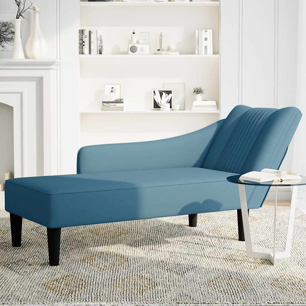 Sdraio con Bracciolo Destro in Velluto Blu - homemem39