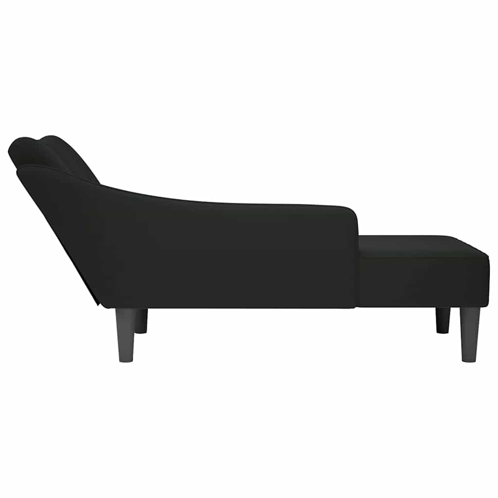 Sdraio con Bracciolo Destro in Velluto Nero - homemem39