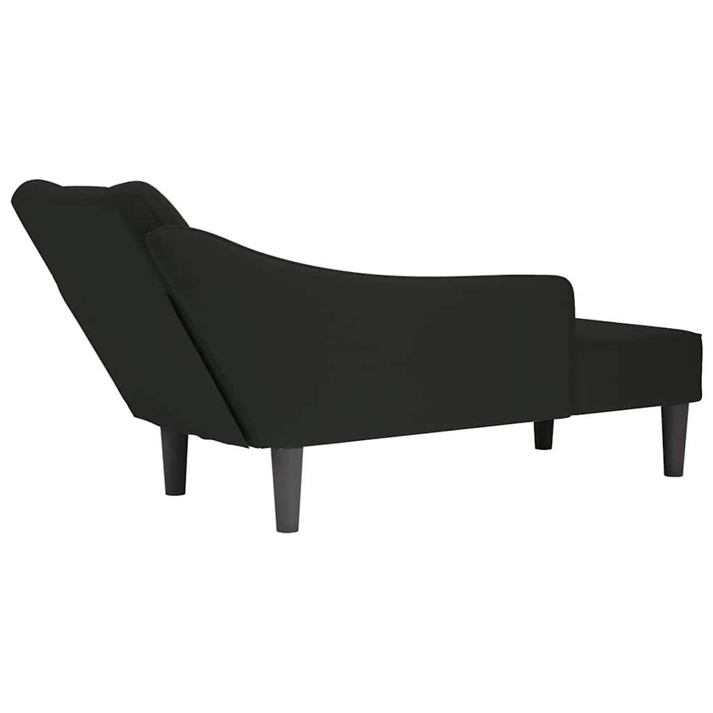 Sdraio con Bracciolo Destro in Velluto Nero - homemem39