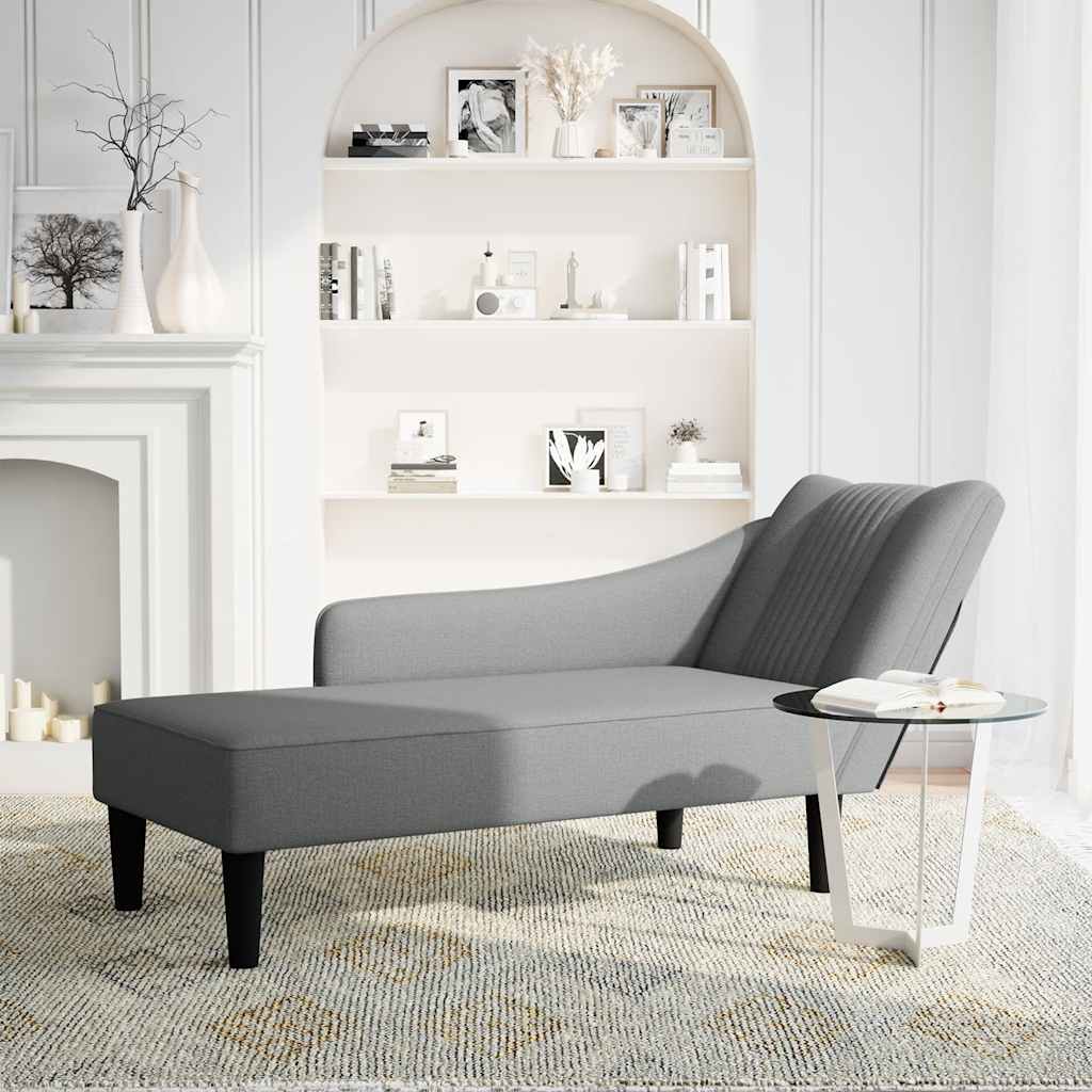 Sdraio con Bracciolo Destro in Tessuto Grigio Scuro - homemem39