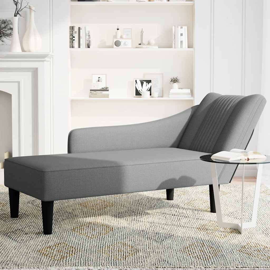 Sdraio con Bracciolo Destro in Tessuto Grigio Scuro - homemem39