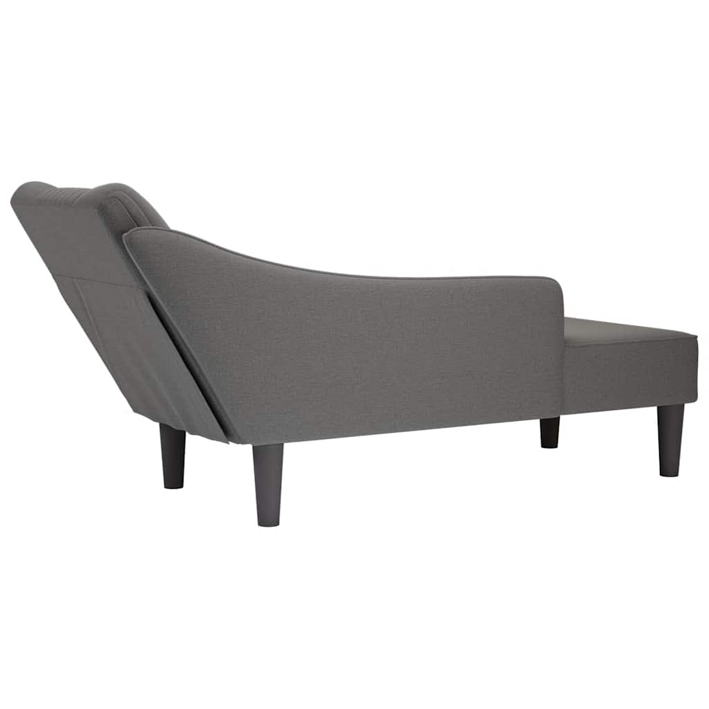 Sdraio con Bracciolo Destro in Tessuto Grigio Scuro - homemem39