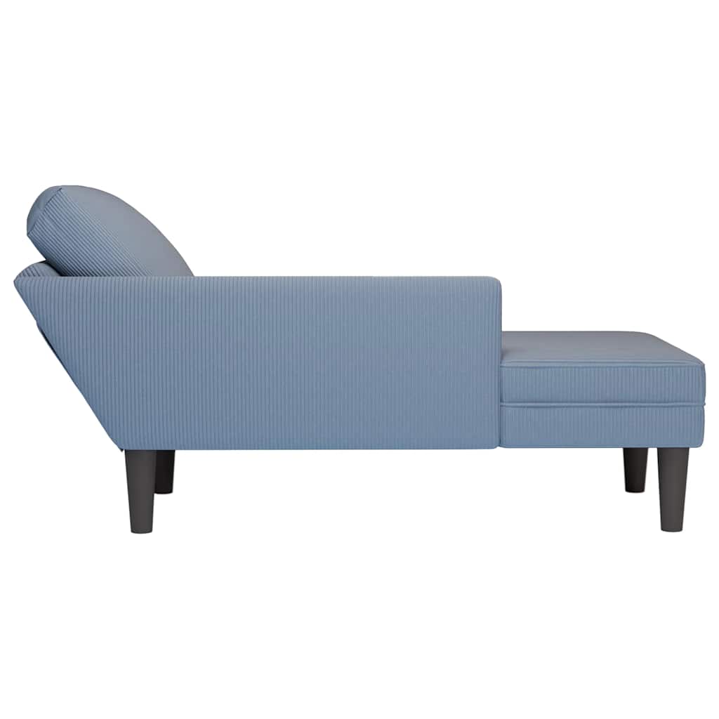 Sdraio con Cuscino Destro in Velluto a Coste Blu - homemem39