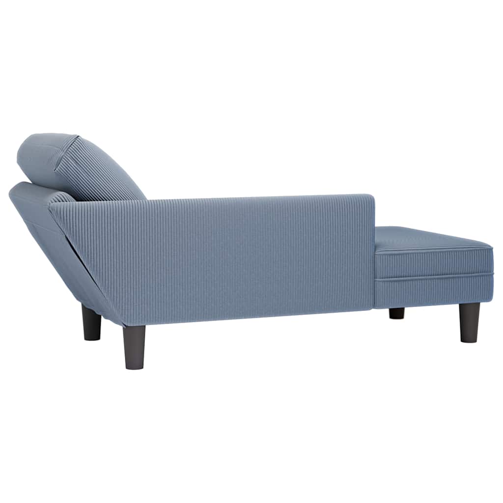 Sdraio con Cuscino Destro in Velluto a Coste Blu - homemem39