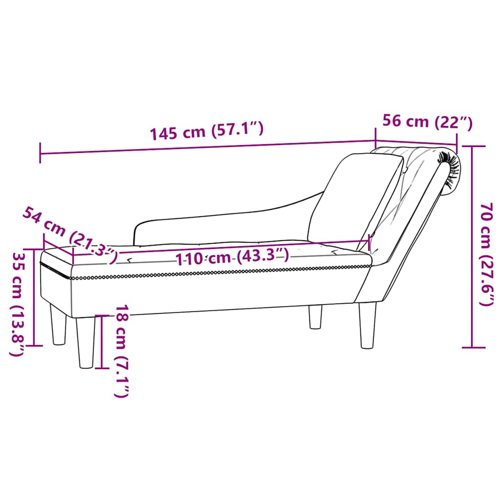 Sdraio con Cuscino e Bracciolo Destro Similpelle Grigio Chiaro