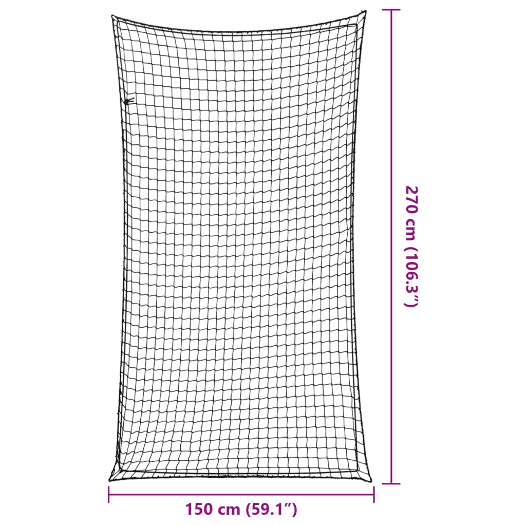 Rete per Rimorchio con Corda Elastica Nero 2,7x1,5 m in PP - homemem39