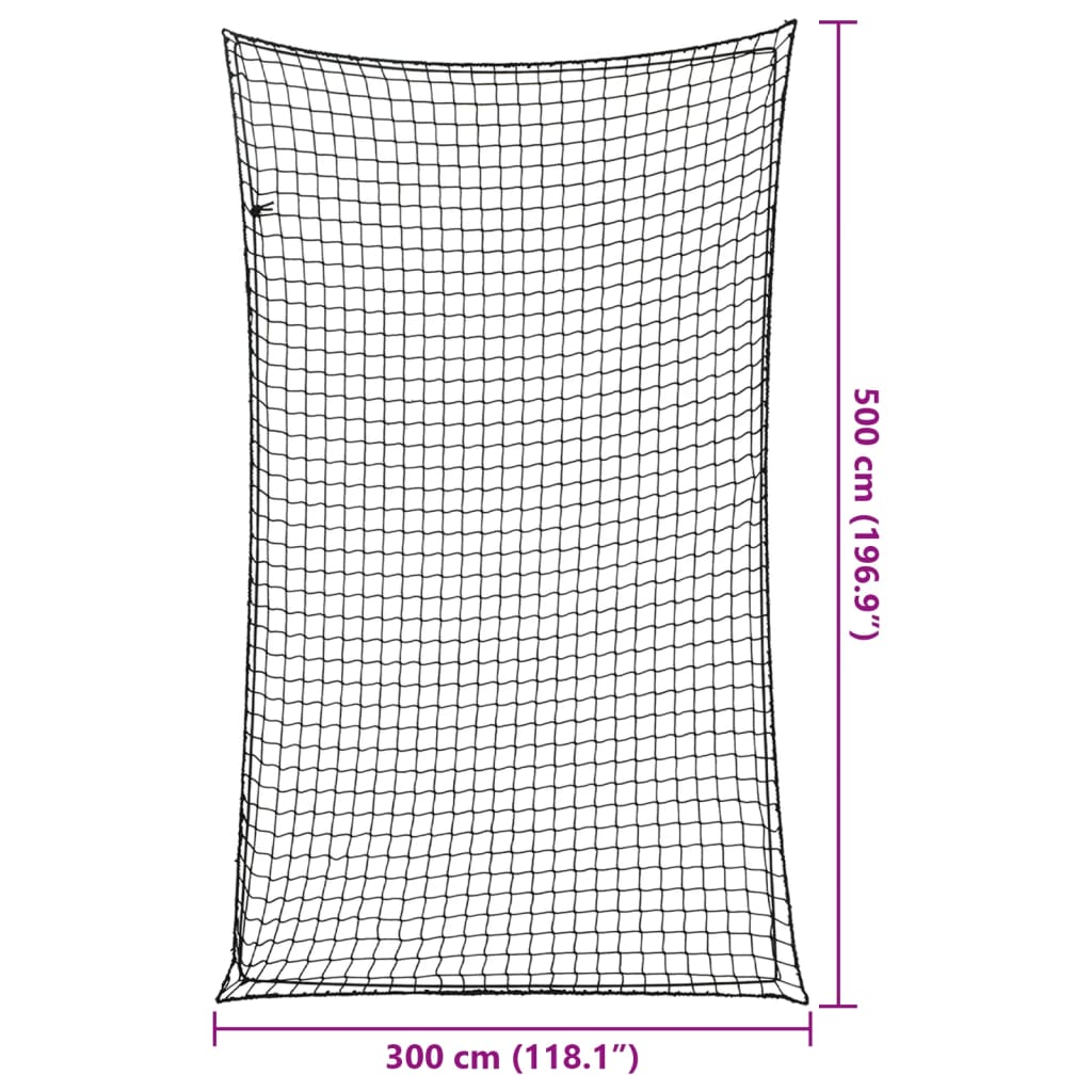 Rete per Rimorchio con Corda Elastica Nero 5x3 m in PP