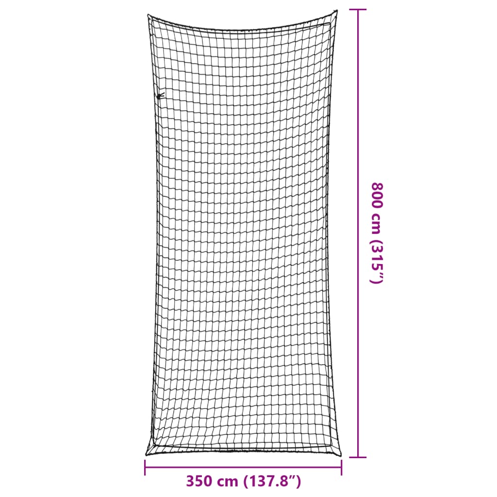 Rete per Rimorchio con Corda Elastica Nero 8x3,5 m in PP