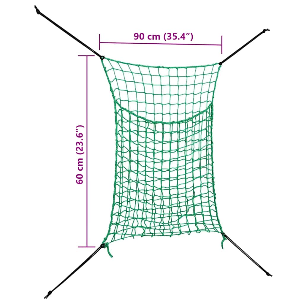 Reti da Fieno 2pz Rettangolari Verdi 90x60 cm in PP | homemem39