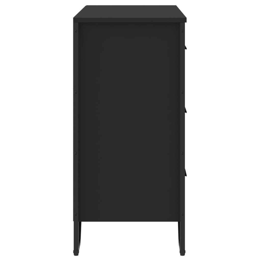 Cassettiera Nera 91x35,5x74,5 cm in Truciolato - homemem39