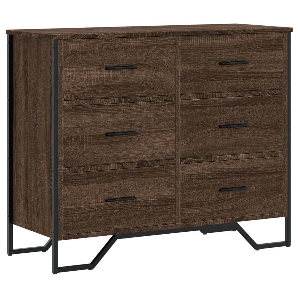 Cassettiera Rovere Marrone 91x35,5x74,5 cm in Truciolato - homemem39