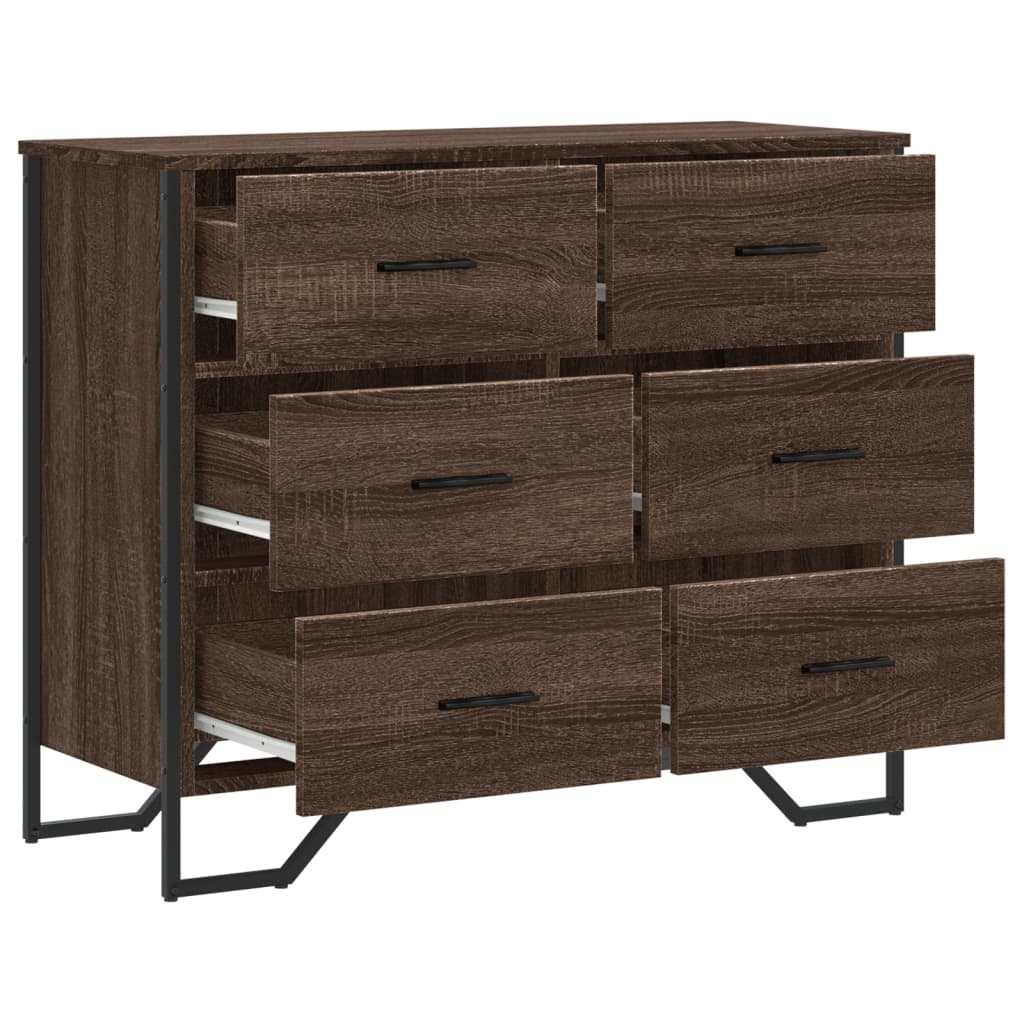 Cassettiera Rovere Marrone 91x35,5x74,5 cm in Truciolato - homemem39