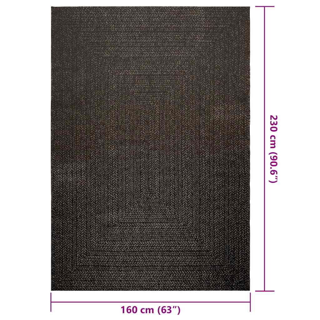 Tappeto ZIZUR Antracite 160x230 cm Aspetto Iuta Interni Esterni | homemem39