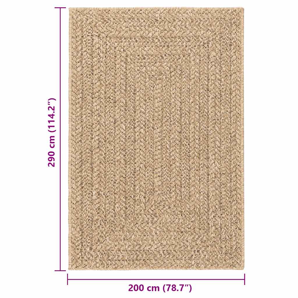 Tappeto ZIZUR Beige 140x200 cm Aspetto Iuta Interni ed Esterni