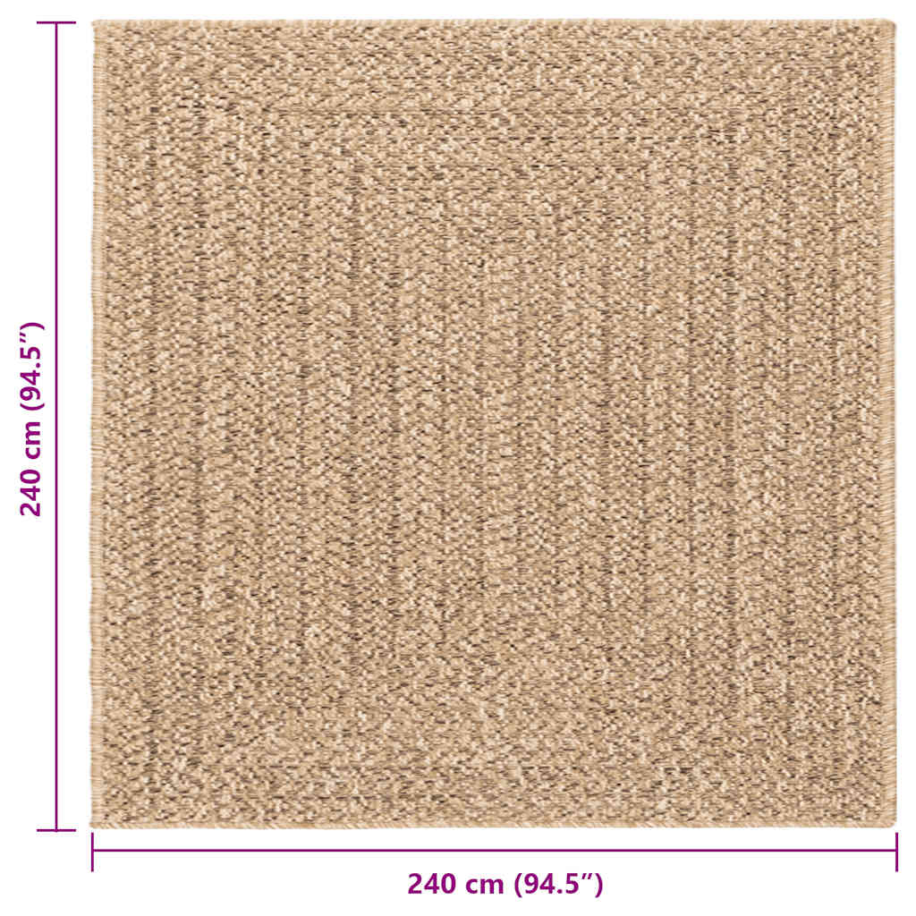 Tappeto ZIZUR Beige 240x340 cm Aspetto Iuta Interni ed Esterni