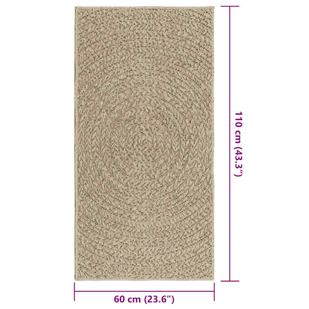 Tappeto ZIZUR Beige 60x110 cm Aspetto Iuta Interni ed Esterni