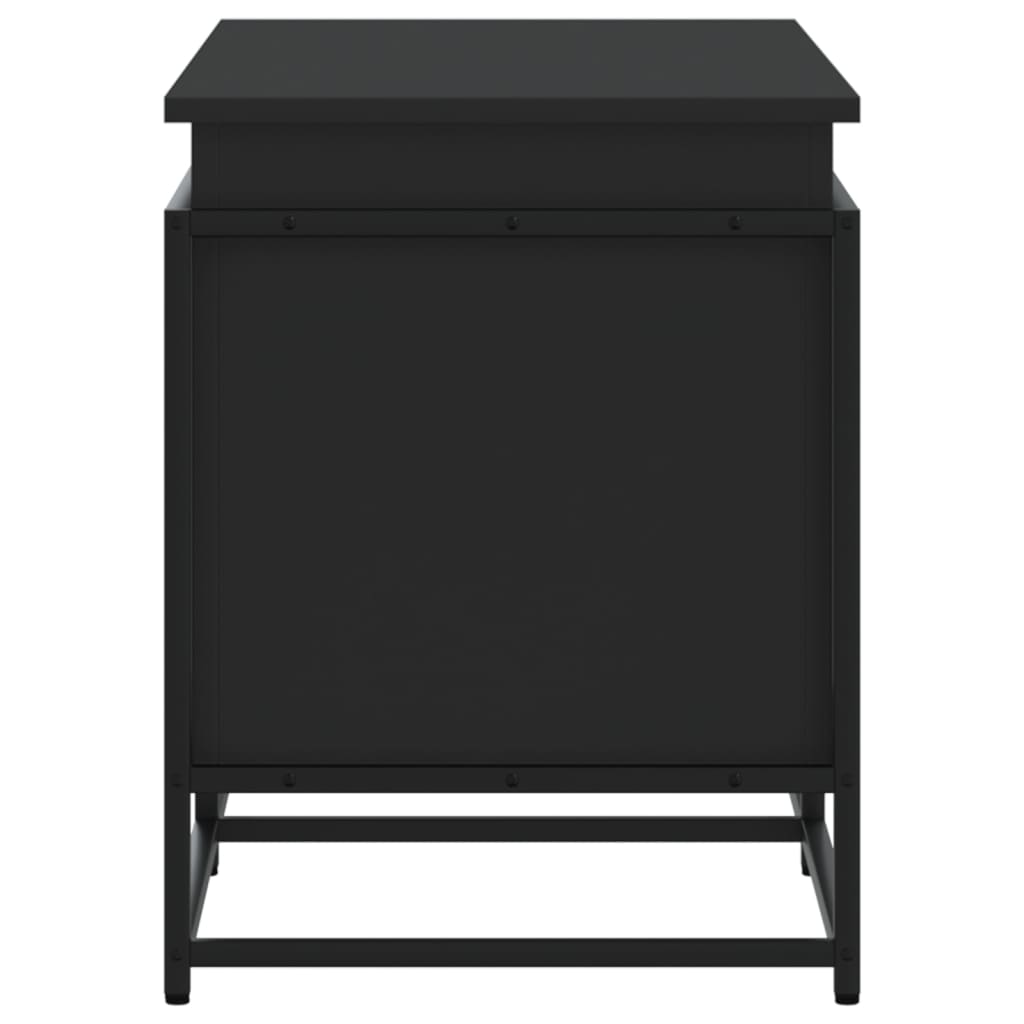 Contenitore con Coperchio Nero 100x40x51,5 cm in Truciolato - homemem39