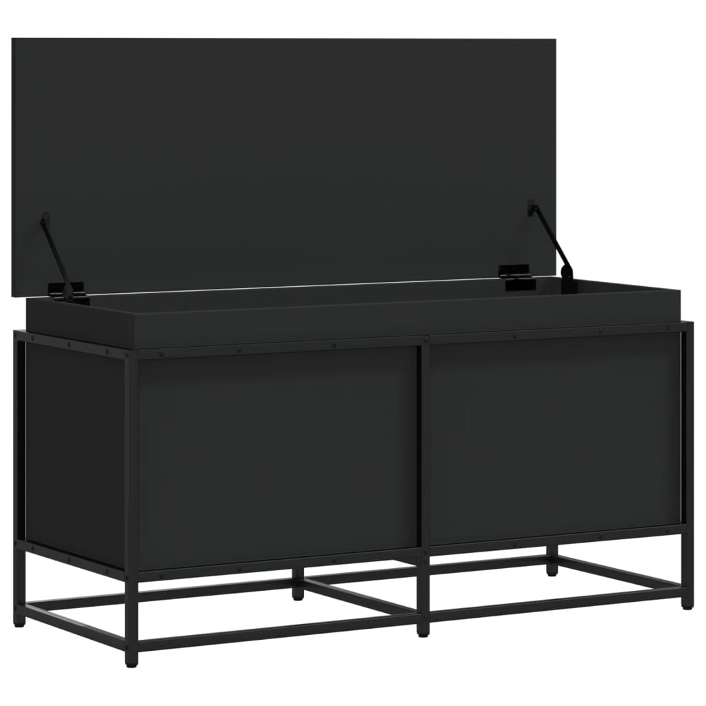 Contenitore con Coperchio Nero 100x40x51,5 cm in Truciolato - homemem39
