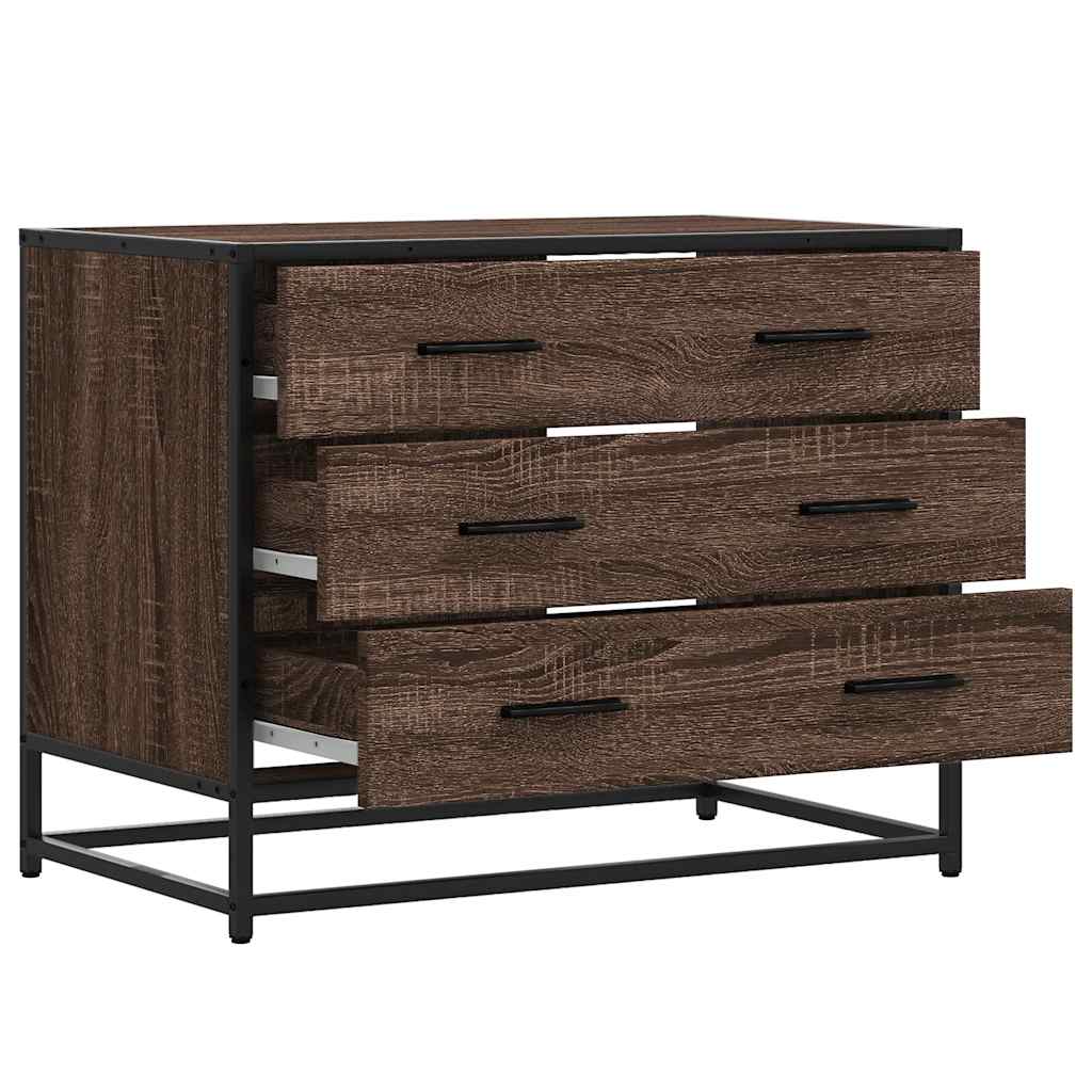 Cassettiera Rovere Marrone 70x41x56 cm in Legno Multistrato - homemem39