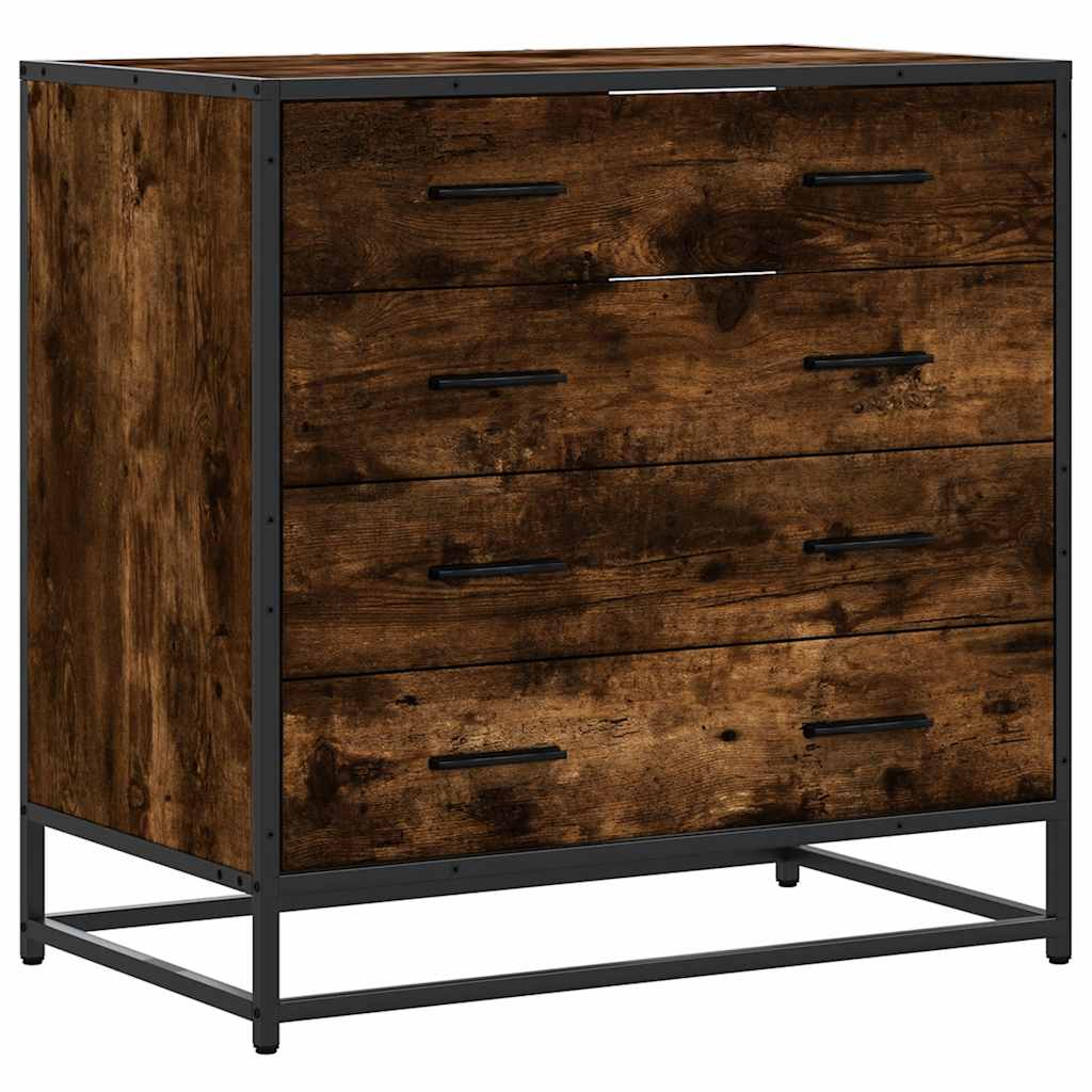 Cassettiera Rovere Fumo 70x41x70 cm in Legno Multistrato - homemem39