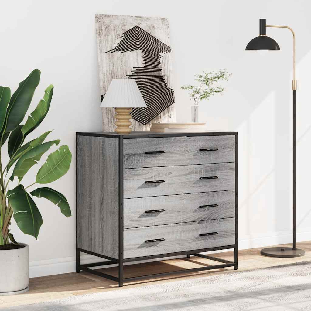 Cassettiera Grigio Sonoma 70x41x70 cm in Legno Multistrato - homemem39