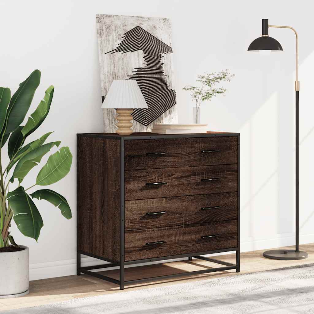 Cassettiera Rovere Marrone 70x41x70 cm in Legno Multistrato - homemem39