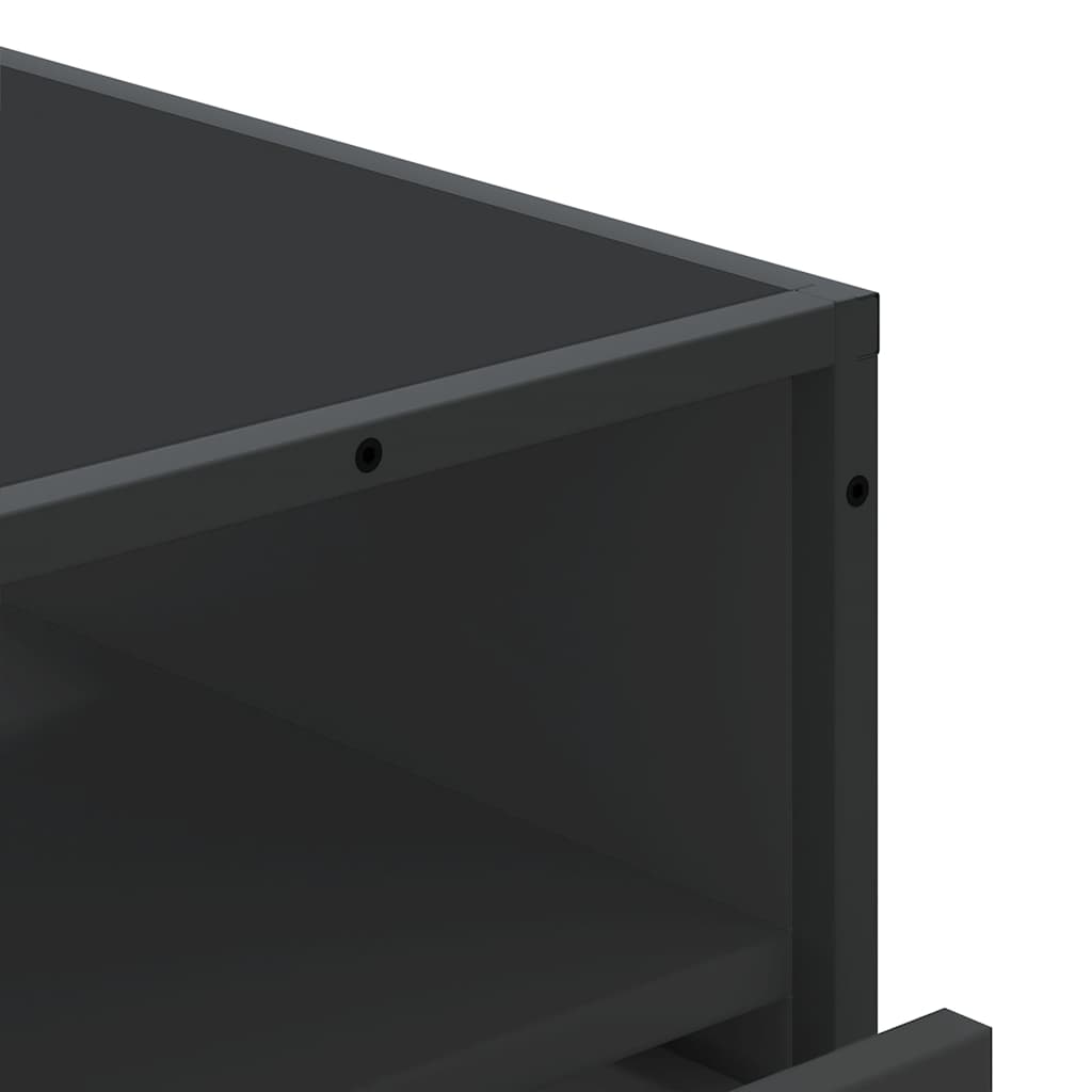 Cassettiera Nera 70x41x70 cm in Legno Multistrato - homemem39