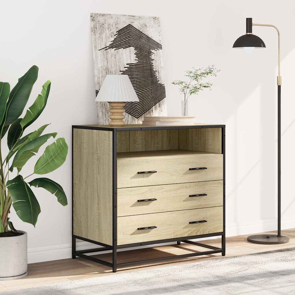 Cassettiera Rovere Sonoma 70x41x70 cm in Legno Multistrato | homemem39