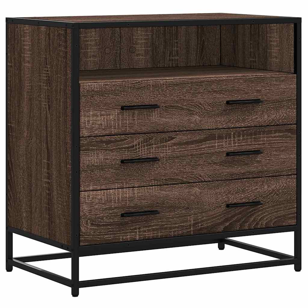 Cassettiera Rovere Marrone 70x41x70 cm in Legno Multistrato - homemem39