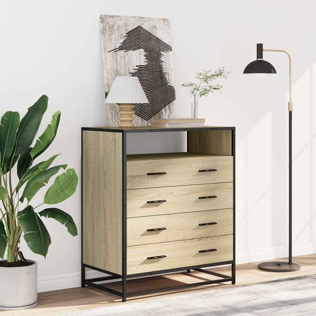 Cassettiera Rovere Sonoma 70x41x83,5 cm in Legno Multistrato - homemem39