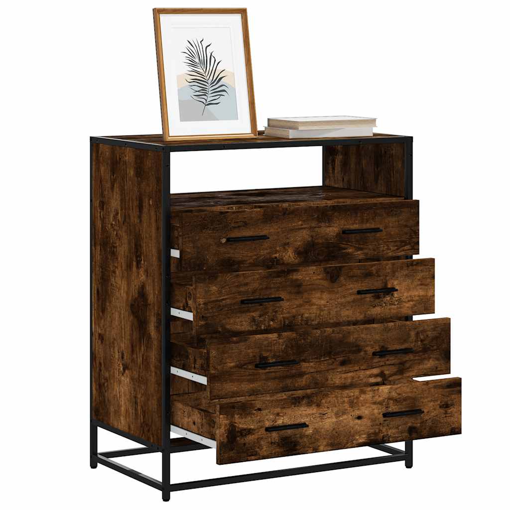 Cassettiera Rovere Fumo 70x41x83,5 cm in Legno Multistrato - homemem39