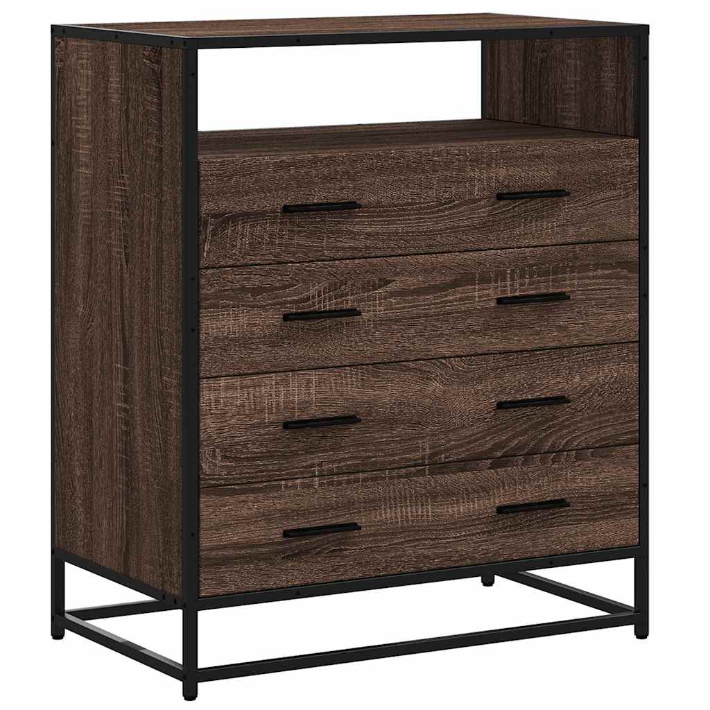 Cassettiera Rovere Marrone 70x41x83,5 cm in Legno Multistrato - homemem39