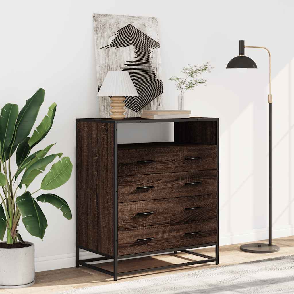 Cassettiera Rovere Marrone 70x41x83,5 cm in Legno Multistrato - homemem39